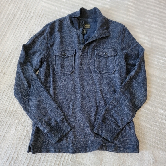 Lucky Brand Mens Long Sleeve Button Front Rugby Sweater Shirt Size Small - Picture 1 of 6